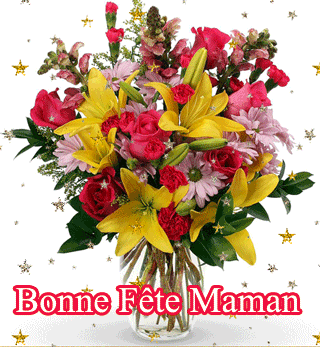Gif animé bonne fête maman bouquet de fleurs